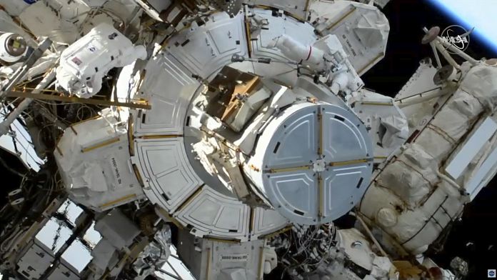 ISS astronauts make second spacewalk to install powerful solar panels