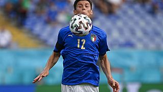 Italy's Matteo Pessina chests the ball during the Euro 2020 match on Sunday