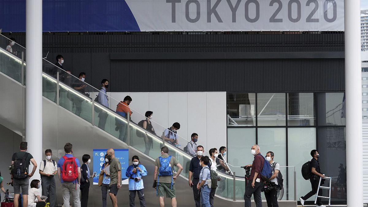 2020 Tokyo Olimpiyat ve Paralimpiyat Köyü'nde basın mensuplarına tur düzenlendi