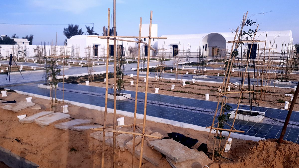 مقبرة "حديقة إفريقيا" الخاصة بالمهاجرين غير النظاميين في مدينة جرجيس جنوب تونس. 2021/06/12