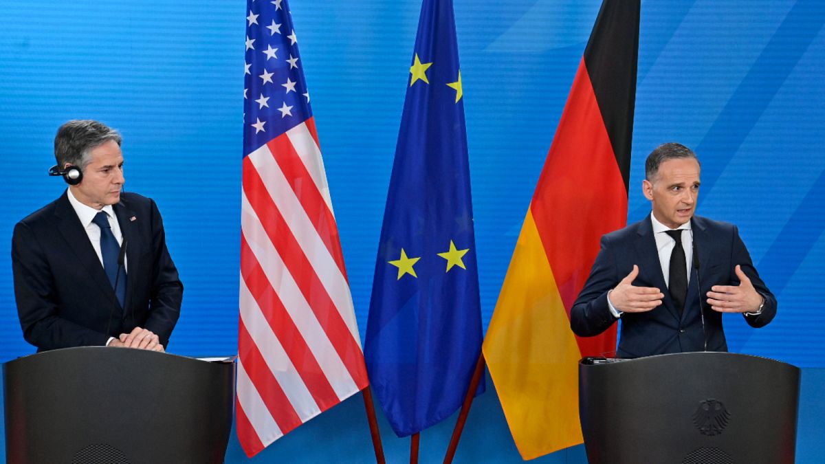 وزير الخارجية الألماني هايكو ماس ونظيره الأمريكي بلينكن