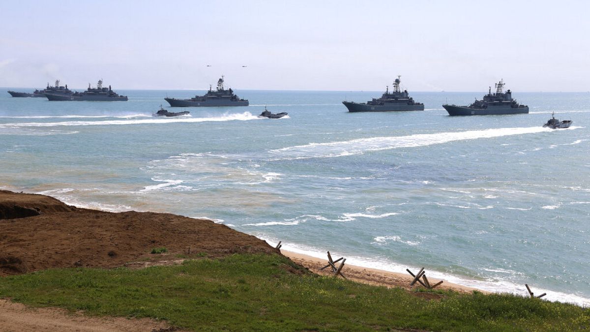 Russian Navy ships performing drills - April 2021