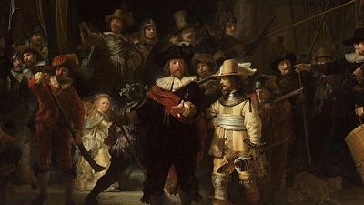 Картина "Ночной дозор" Рембрандта в амстердамском Рейксмузеуме