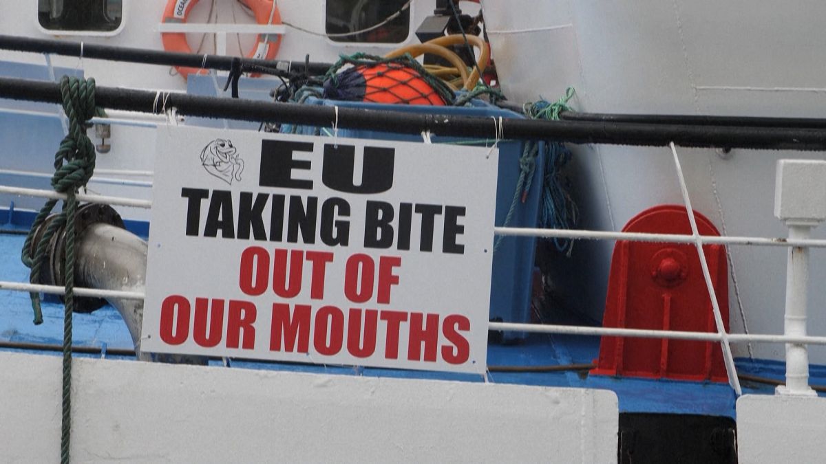 Anti-EU signage on a boat