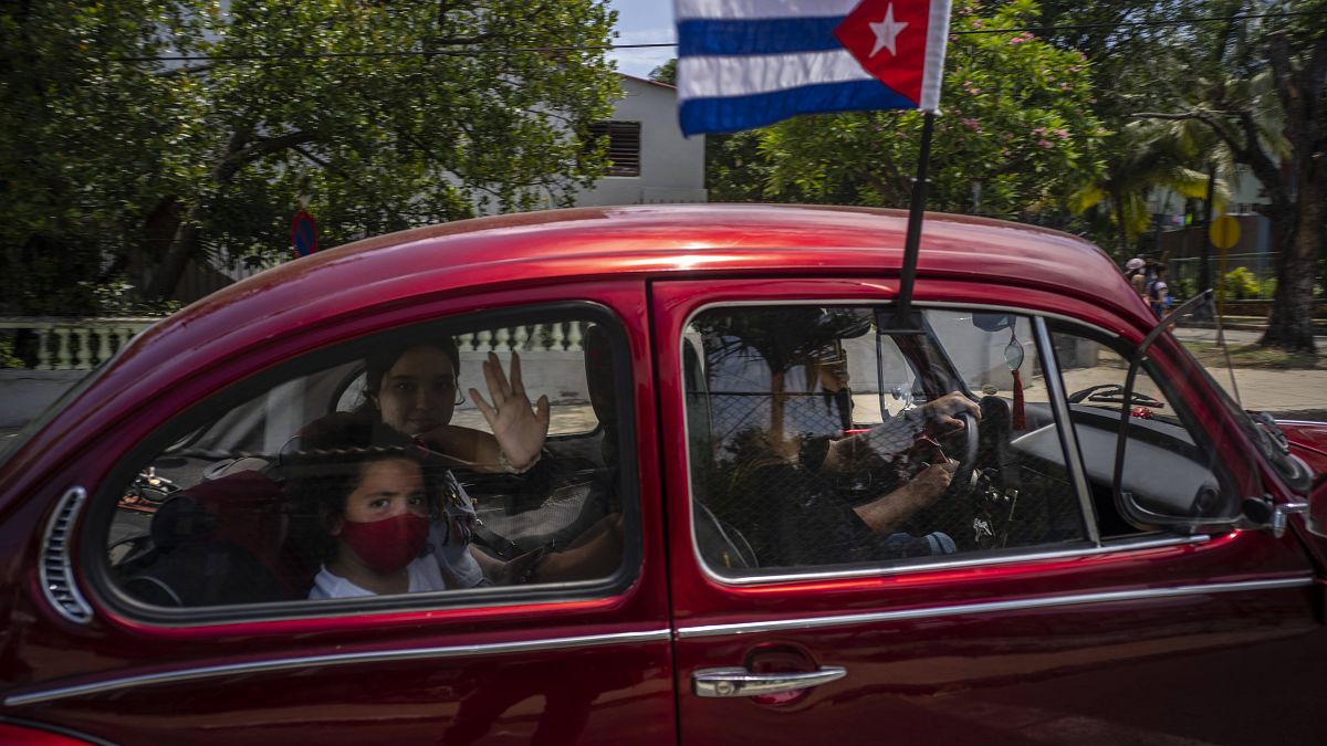 Protesta en La Habana contra el embargo de Estados Unidos a Cuba
