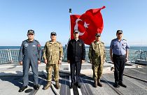 Milli Savunma Bakanı Hulusi Akar, Genelkurmay Başkanı Orgeneral Yaşar Güler, Kara Kuvvetleri Komutanı Orgeneral Ümit Dündar, Deniz Kuvvetleri Komutanı Oramiral Adnan Özbal