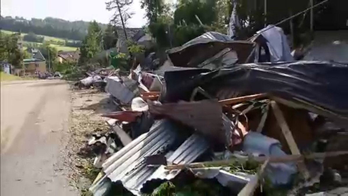 Damages in Librantowa, near Nowy Sacz, Malopolska Province