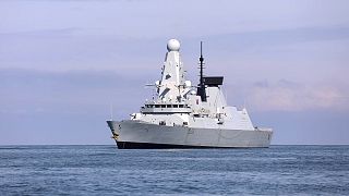 British destroyer HMS Defender arrives at the port of Batumi, Georgia. 