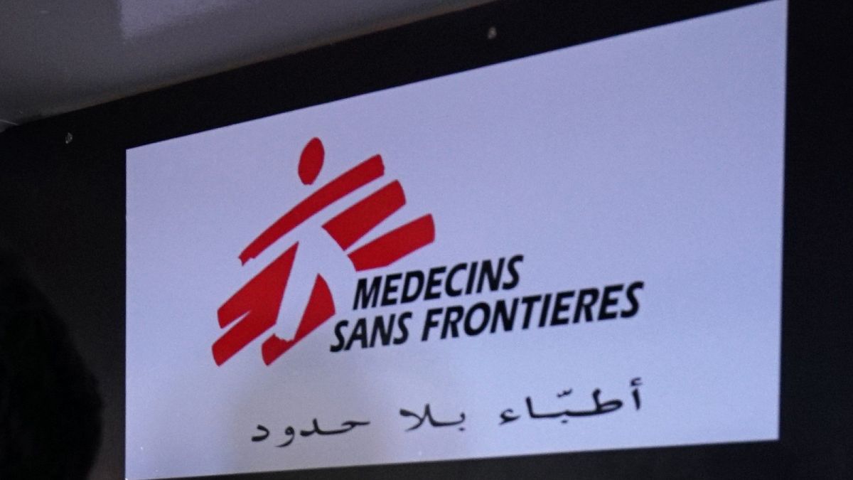 Sign from the medical aid group Doctors without Borders/Medecins Sans Frontieres (MSF) on Thursday June 16, 2016