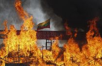   تصاویری از میانمار؛ مواد مخدر به ارزش ۶۸۰ میلیون دلار به آتش کشیده شد