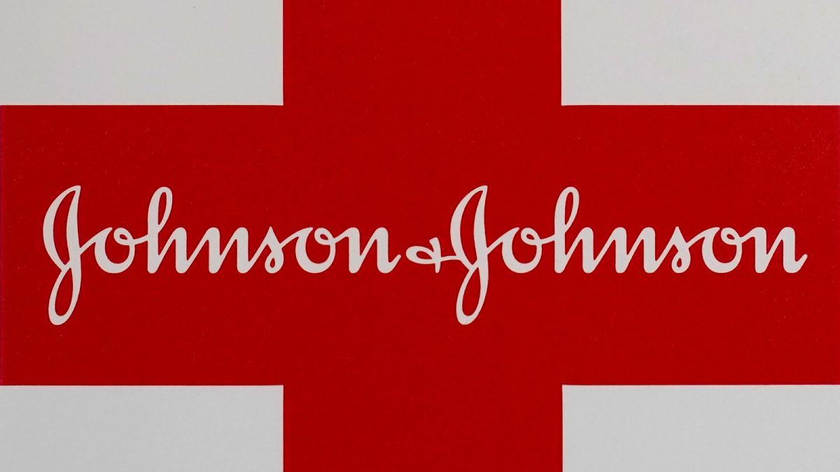 This Feb. 24, 2021 photo shows a Johnson & Johnson logo on the exterior of a first aid kit in Walpole, Massachusetts, United States.