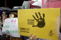 من مظاهرة منددة بالعنف ضد النساء في كوريا الجنوبية (أرشيف)