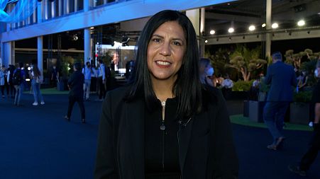 Danielle Royston at the Cloud City space at Mobile World Congress 2021 in Barcelona.