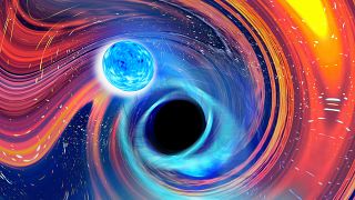 ستاره نوترونی در کنار یک سیاه‌چاله