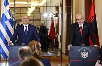 Ο υπουργός Εξωτερικών Νίκος Δένδιας με τον πρωθυπουργό της Αλβανίας Έντι Ράμα