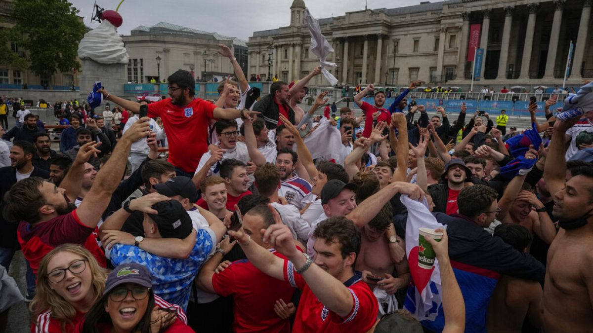 Supporteurs de l'équipe d'Angleterre, à Londres, ce mardi 29/06/2021