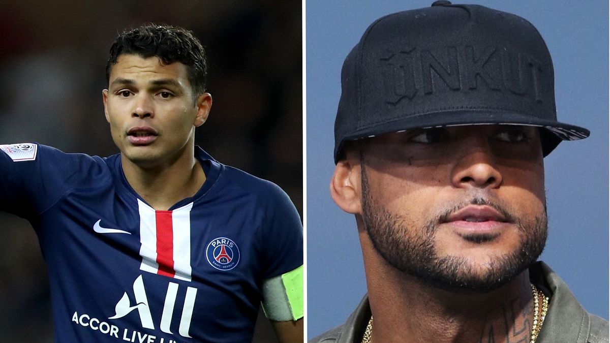 Footballer Thiago Silva (L) and rapper Booba (R) were among the celebrities targeted by the burglars.