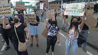 El grupo ecologista Mimar protesta en Ciudad de Panamá