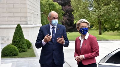 PM Janez Janša met Commission President Ursula von der Leyen to inaugurate the Slovenian EU Council Presidency. PM Janez Janša met Commission President Ursula von der Leyen to inaugurate the Slovenian EU Council Presidency.