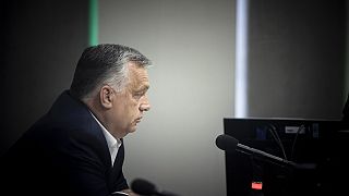Orbán Viktor miniszterelnök az állami rádió stúdiójában