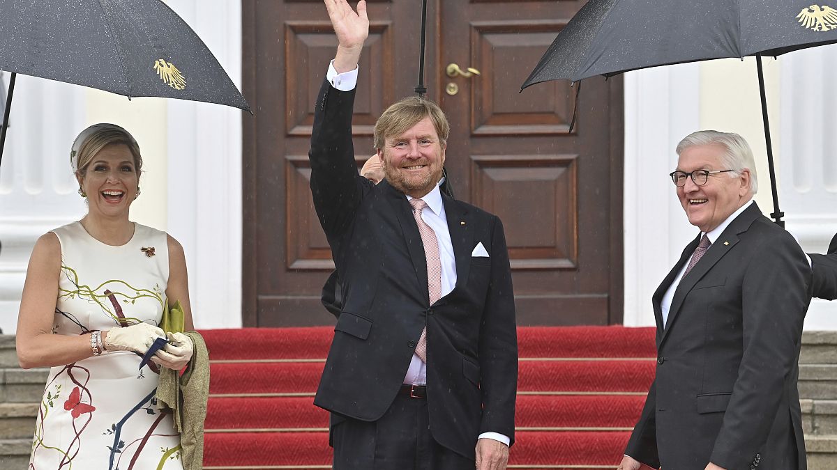Das niederländische Königspaar Willem-Alexander und Máxima zusammen mit Bundespräsident Frank-Walter Steinmeier