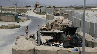 استقرار نیروی‌های افغانستان در پایگاه هوایی بگرام پس از تخلیه آن توسط ارتش آمریکا