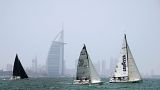 Sailing race passing the Burj al Arab