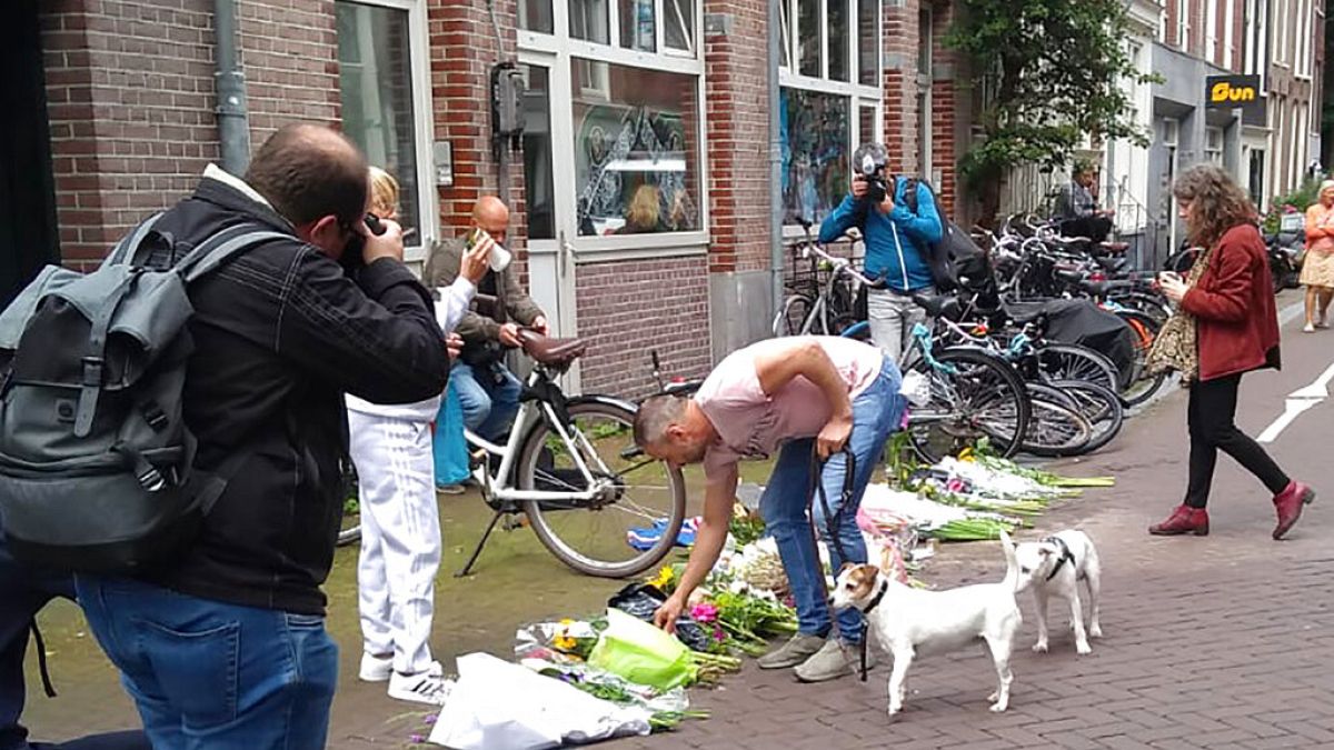 Anschlagsort in der Amsterdamer Innenstadt