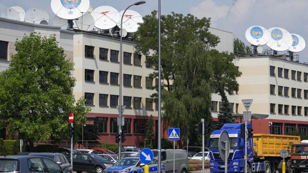 The Warsaw offices of Poland's broadcaster TVN, which is American-owned and could be affected by the proposed law change