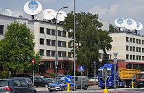 The Warsaw offices of Poland's broadcaster TVN, which is American-owned and could be affected by the proposed law change