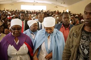Church congregation in Harare, Zimbabwe