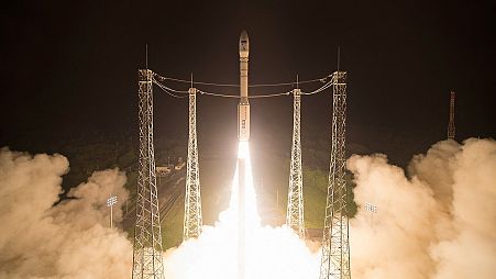 An Arianespace Vega launcher carrying the Sentinel-2B satellite lifting off from Europe’s Spaceport in Kourou, French Guiana on March 7, 2017.