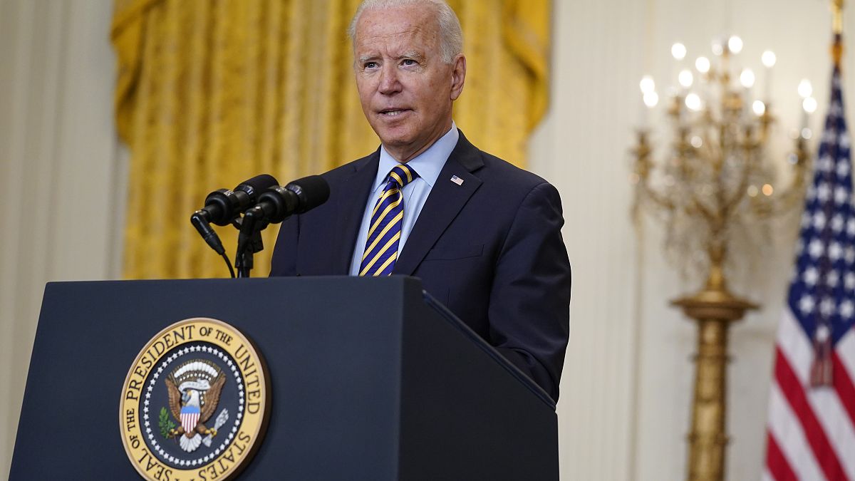 President Joe Biden speaks about the American troop withdrawal from Afghanistan, in the East Room of the White House, July 8, 2021.