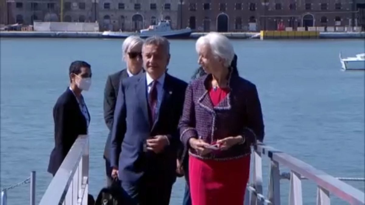 Christine Lagarde y los ministros de finanzas llegan a Venecia para el G20.