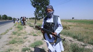 Anti-Taliban militia deployed by veteran Afghan warlord and former mujahideen Ismail Khan in Injil district which surrounds Herat city