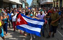 Cubanos nas ruas contra o governo