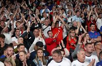 England supporters applaud their team after Sunday's final at Wembley Stadium.