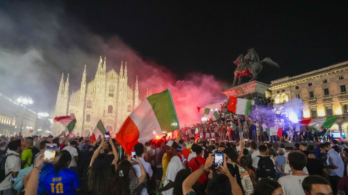 Milano'da Euro 2020 şampiyonluk kutlamaları