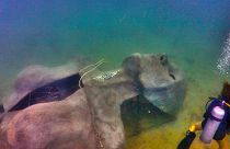 Underwater sculpture of Mazu