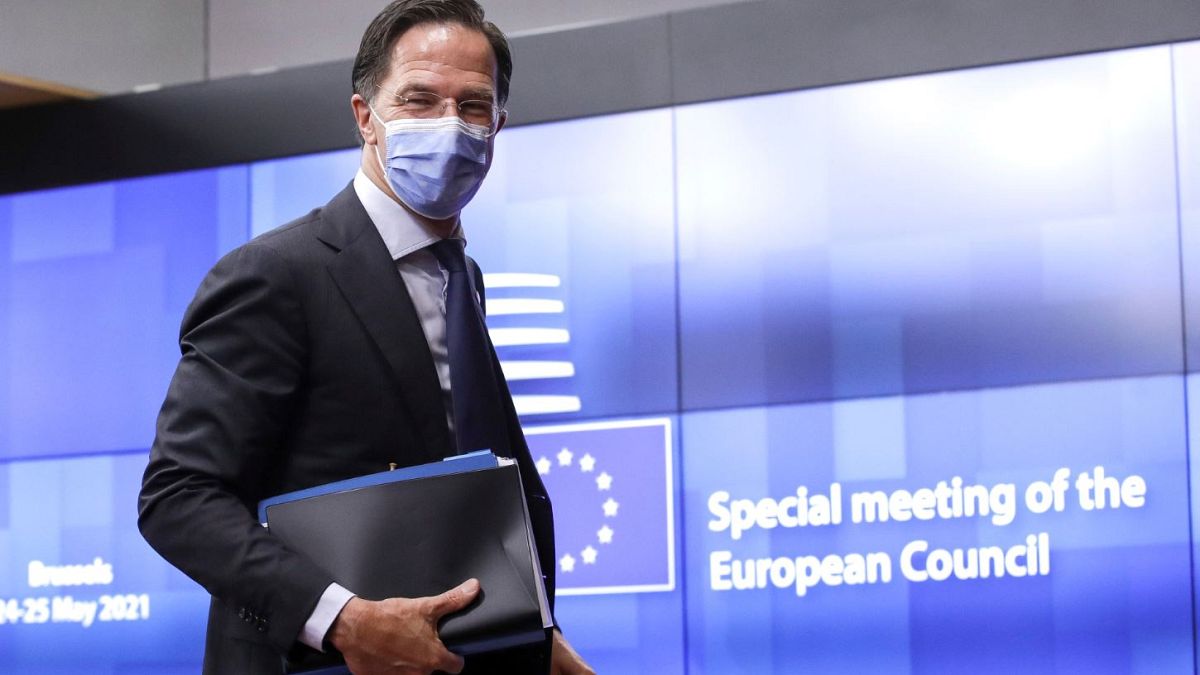 Mark Rutte pictured arriving for an EU summit in Brussels in May.