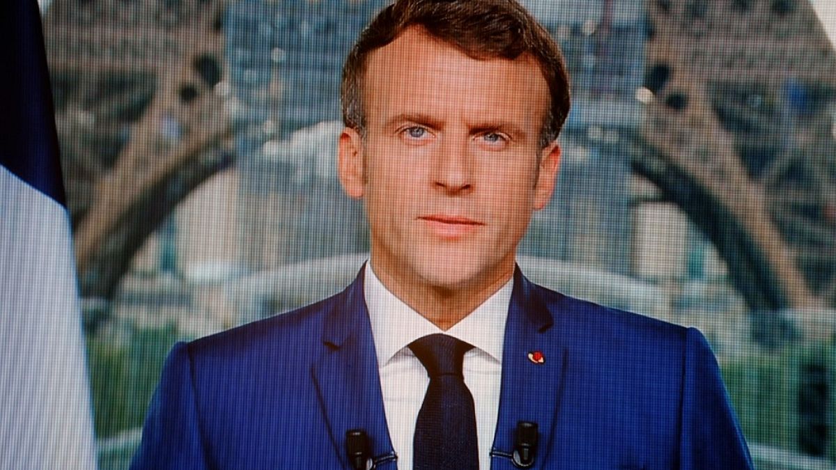 Emmanuel Macron lors de son allocution télévisée le 12 juillet 2021
