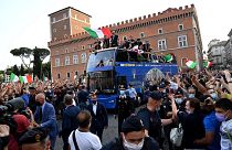 Retour de l'équipe nationale de football italienne à Rome, 12 juillet 2021