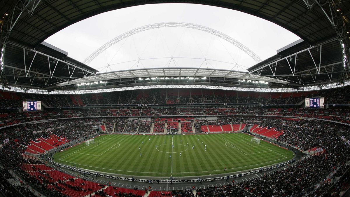 Lo stadio di Wembley poco prima dell'inizio della finale