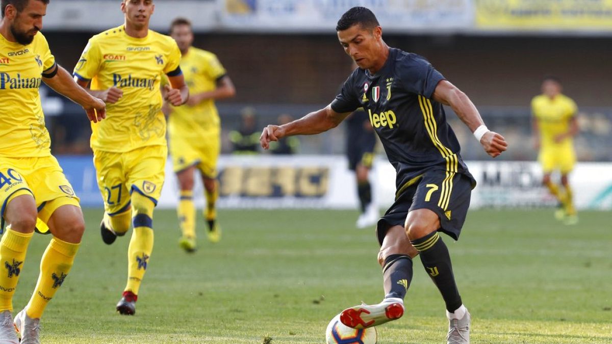 Cristiano Ronaldo al debutto in Italia: Chievo-Juventus 2-3 del 18.8.2018. 