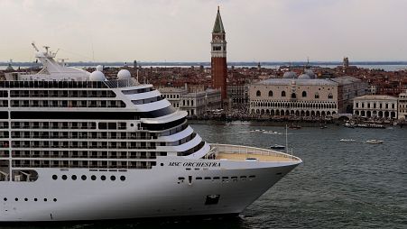 Ships passing through Venice