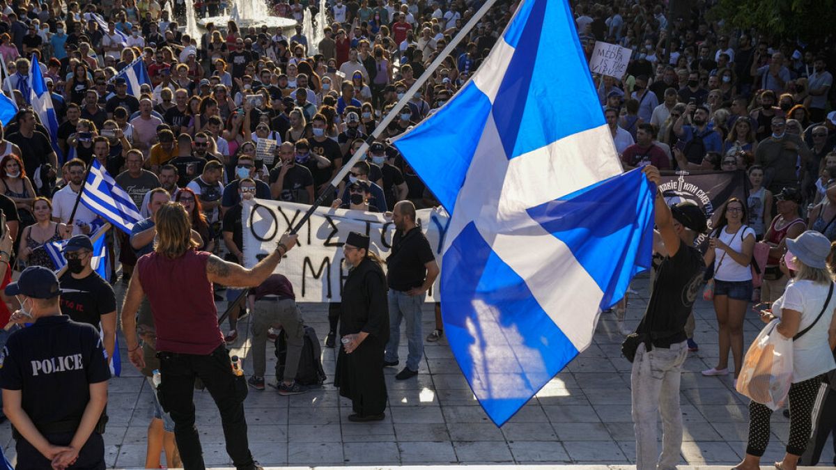 Демонстрация в Афинах.