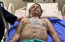 Le président brésilien Jair Bolsonaro à l'hôpital, le 14/07/2021 -  Image issue du compte officiel Twitter de Jair Bolsonaro