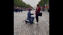 Soldier proposes to girlfriend at Bastille event