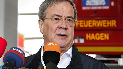Armin Laschet nach der Hochwasser-Katastriophe in Hagen in NRW