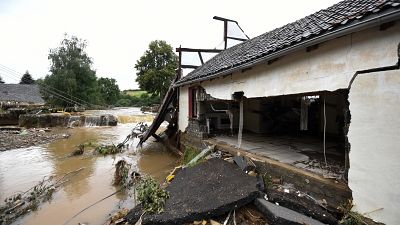 Folgen der Überschwemmungen in Iversheim